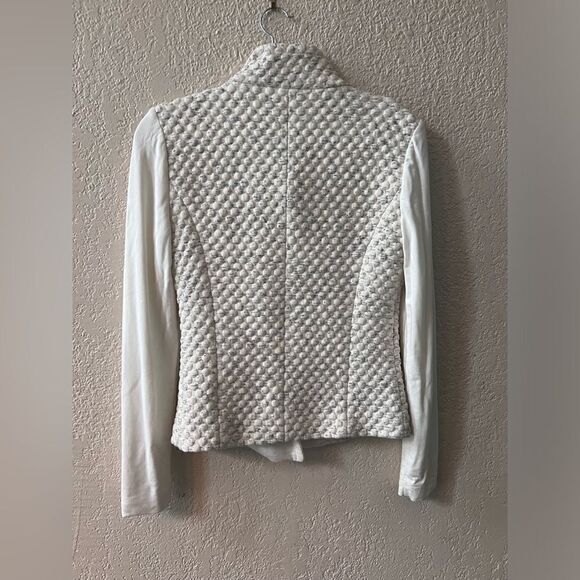 TART Collection Moto Style Sweater Jacket Size XS-M Mixed Fabric White - Picture 4 of 10